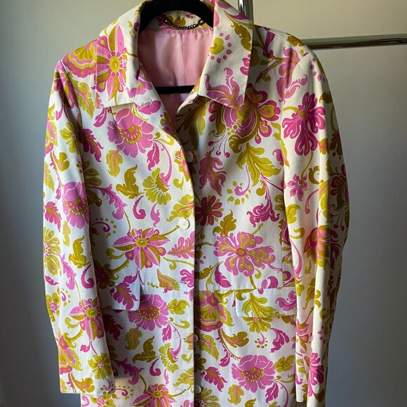 Boden Pea Coat Floral Pattern - Picture 1 of 8